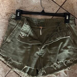 Free People Army Green Women's Cargo Shorts